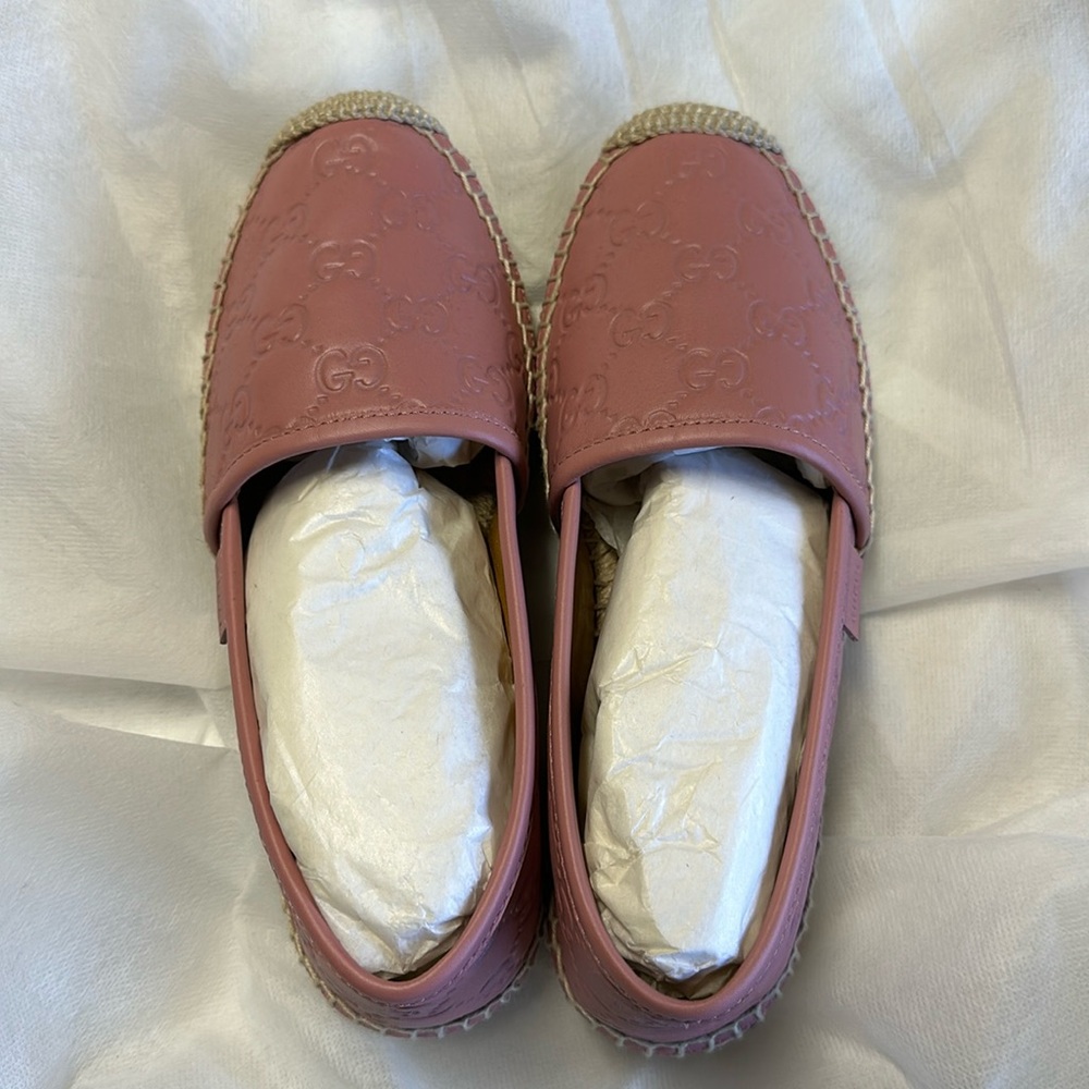 SIZE 34 Pink Gucci Espadrilles